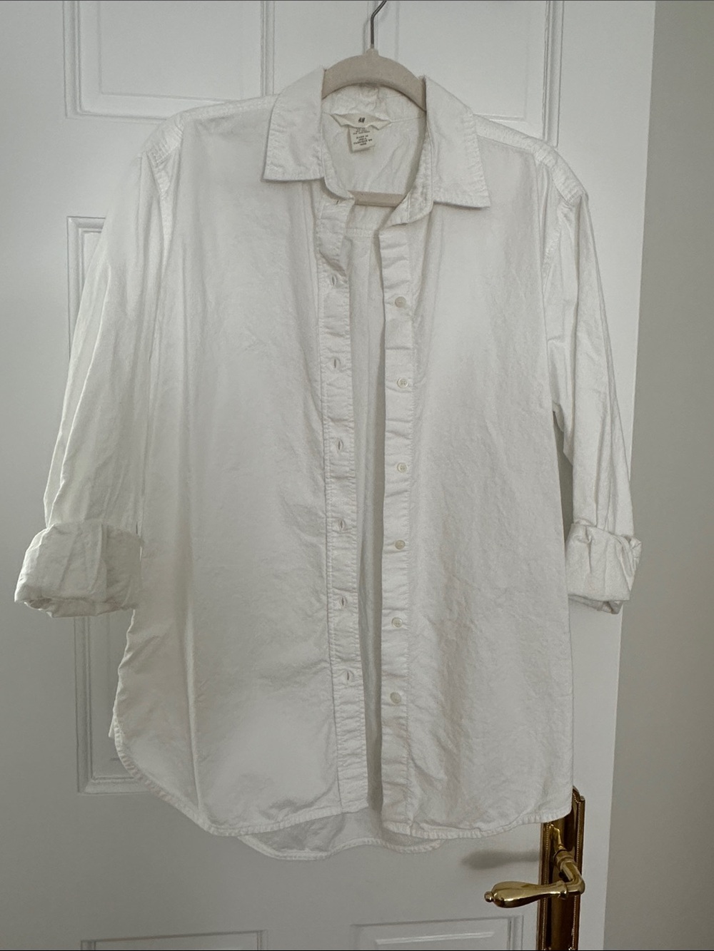 H&M White Casual Button-Down Shirt